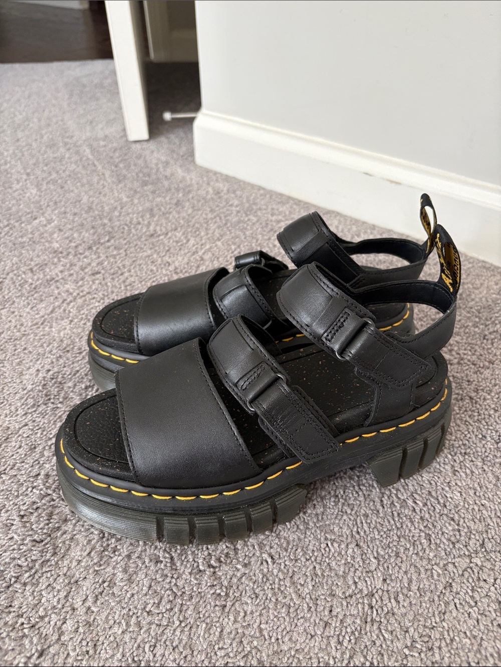 Doc Martens Ricki 3 Strap Sandal Black Leather